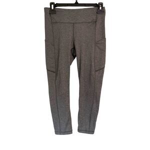 Lululemon Gray Crop Leggings Size 6 High Rise 21” Inseam Run Training
